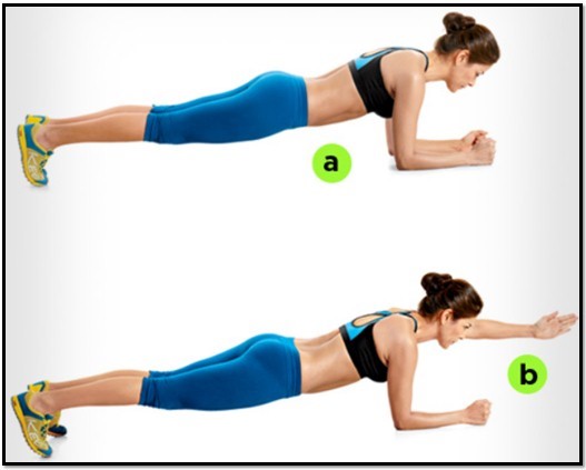 планка с выносом руки