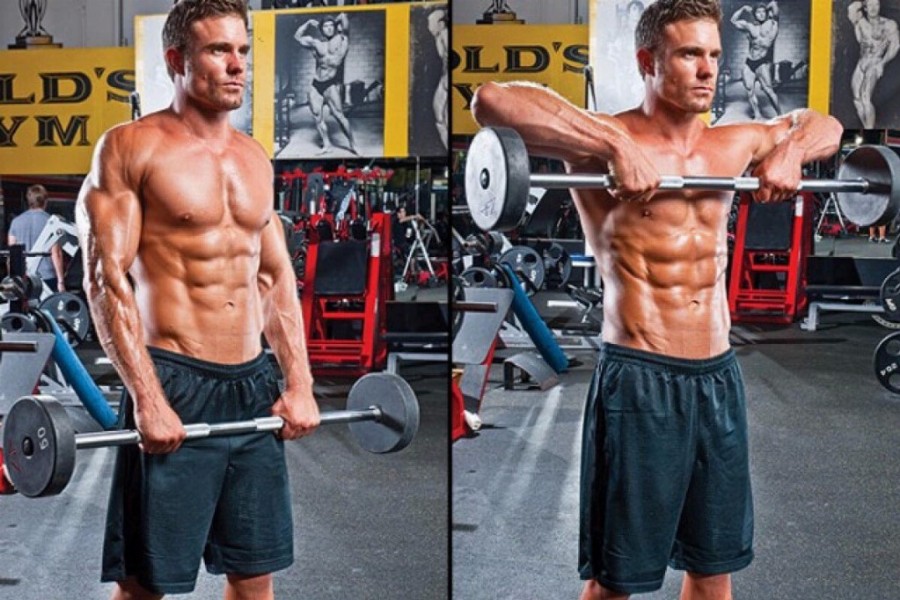 тяга штанги к подбородку